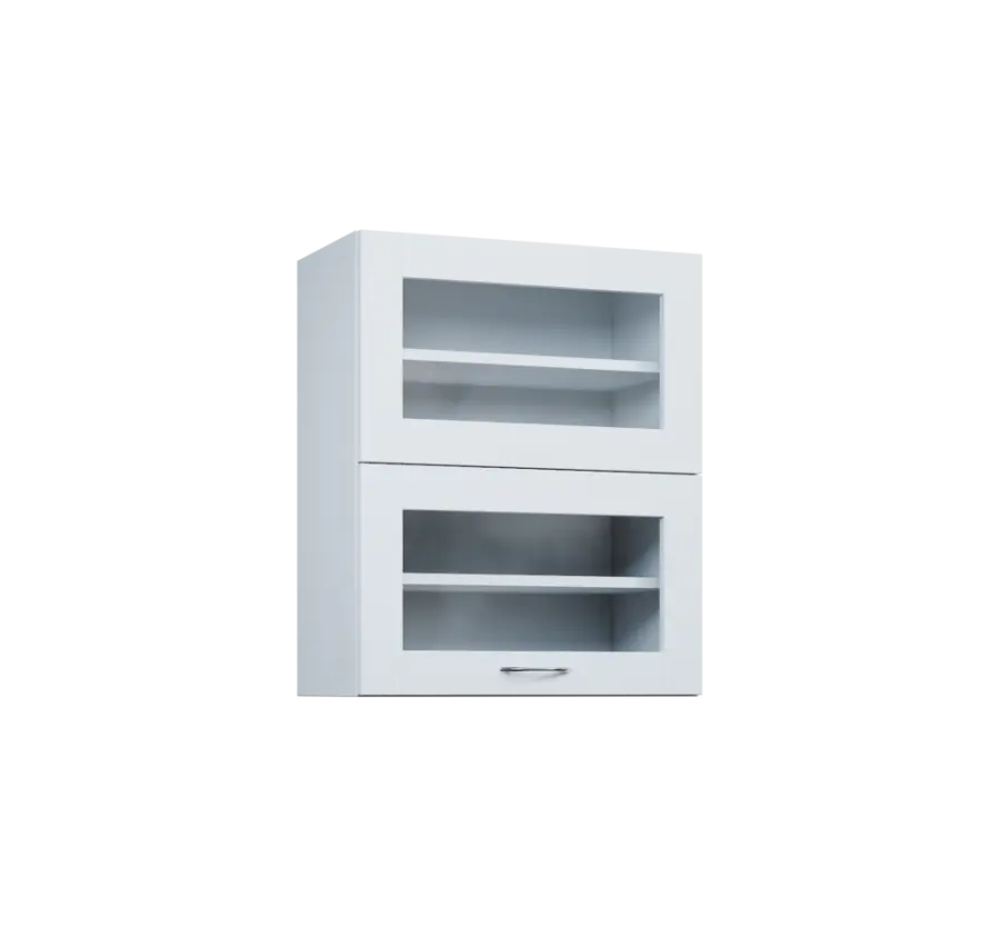 CHVVP - 6S horní skříňka, 2 výklopy, prosklená, 730x600x300, bílá